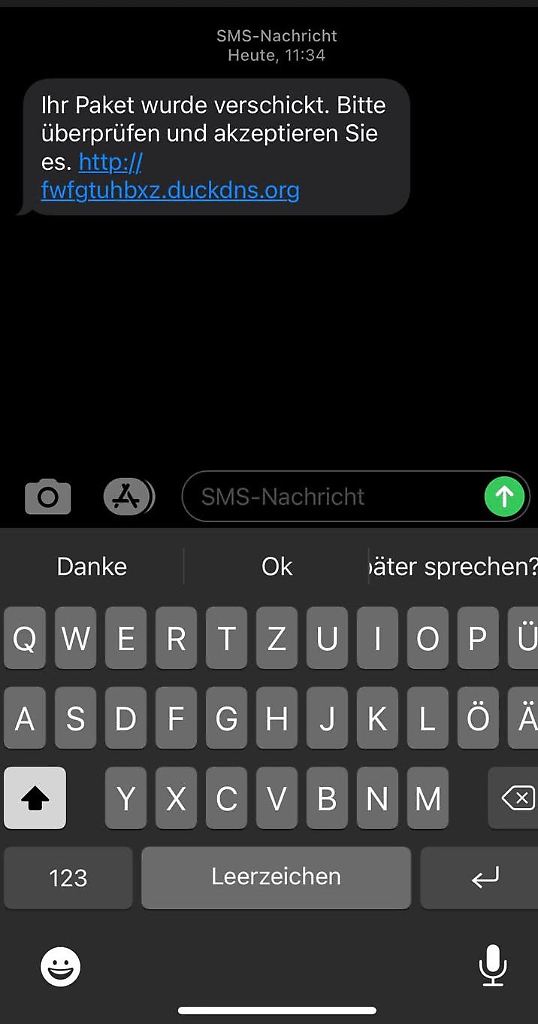 sms ihr paket wurde verschickt bitte überprüfen und akzeptieren sie es